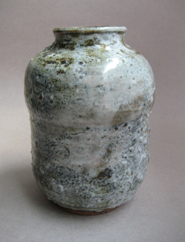20% donated to Maui Wildfire Relief - Blue-Gray Rough Textured Vase by Sachiko Furuya