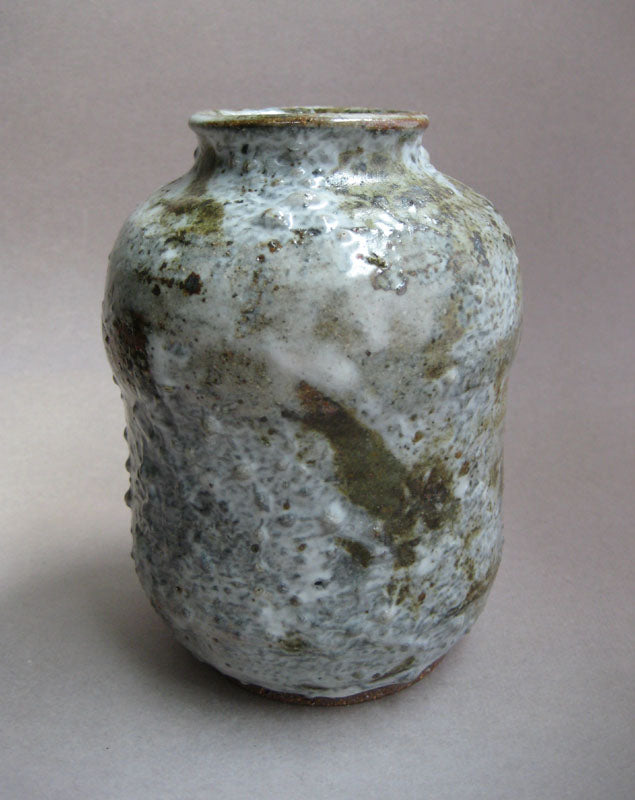 20% donated to Maui Wildfire Relief - Blue-Gray Rough Textured Vase by Sachiko Furuya
