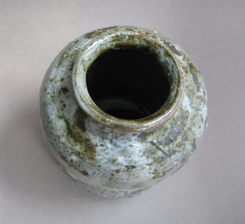 20% donated to Maui Wildfire Relief - Blue-Gray Rough Textured Vase by Sachiko Furuya