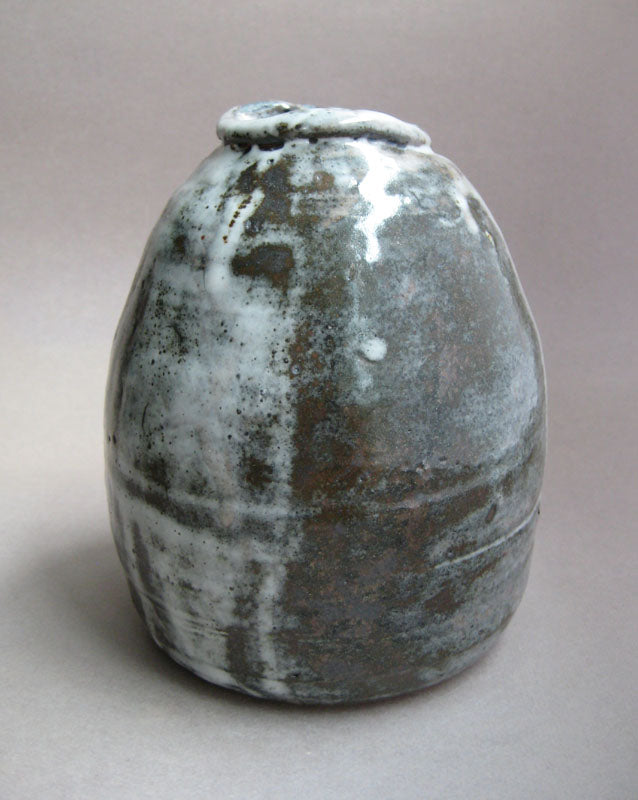 20% donated to Maui Wildfire Relief - Blue-Gray Vase with braided "rope" rim, by Sachiko Furuya