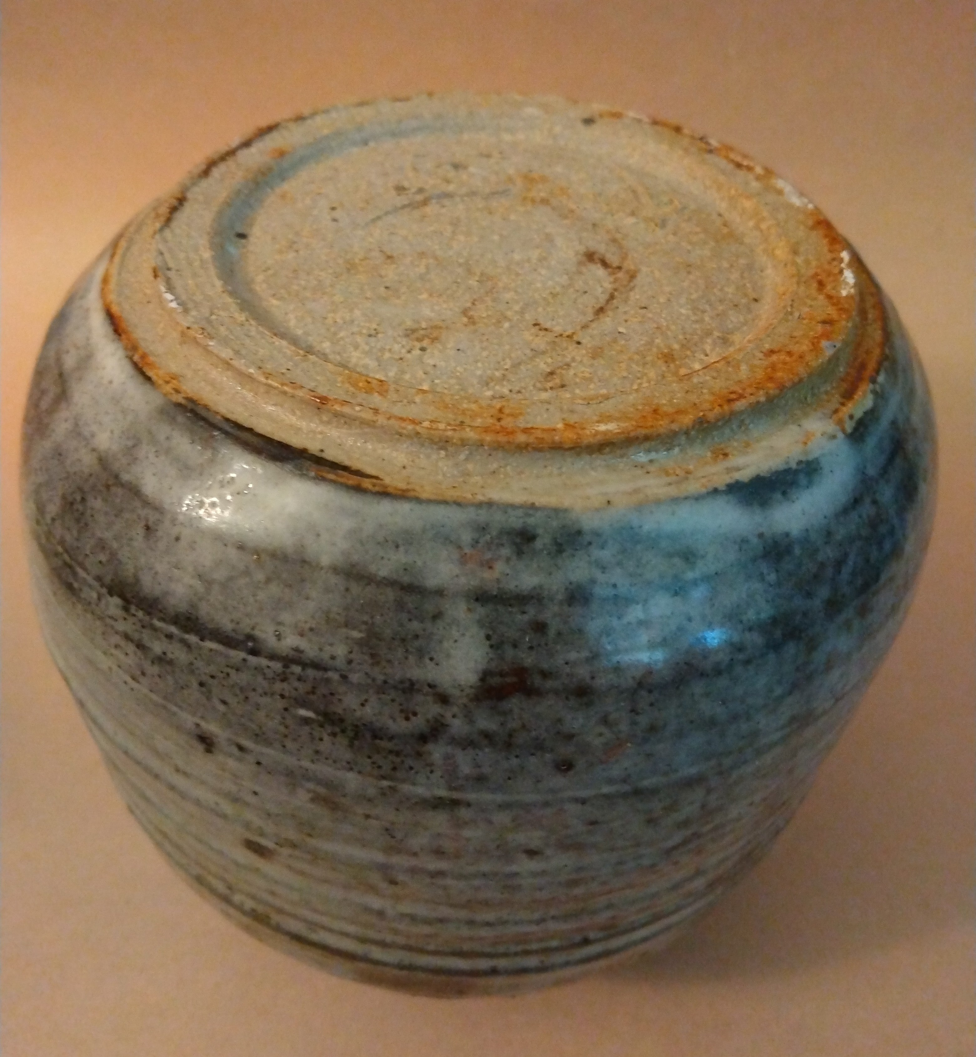 20% donated to Maui Wildfire Relief - Blue-Gray Vase with folded rim, by Sachiko Furuya