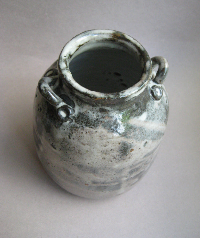20% donated to Maui Wildfire Relief - Flower Vase with lug handles on shoulder, by Sachiko Furuya