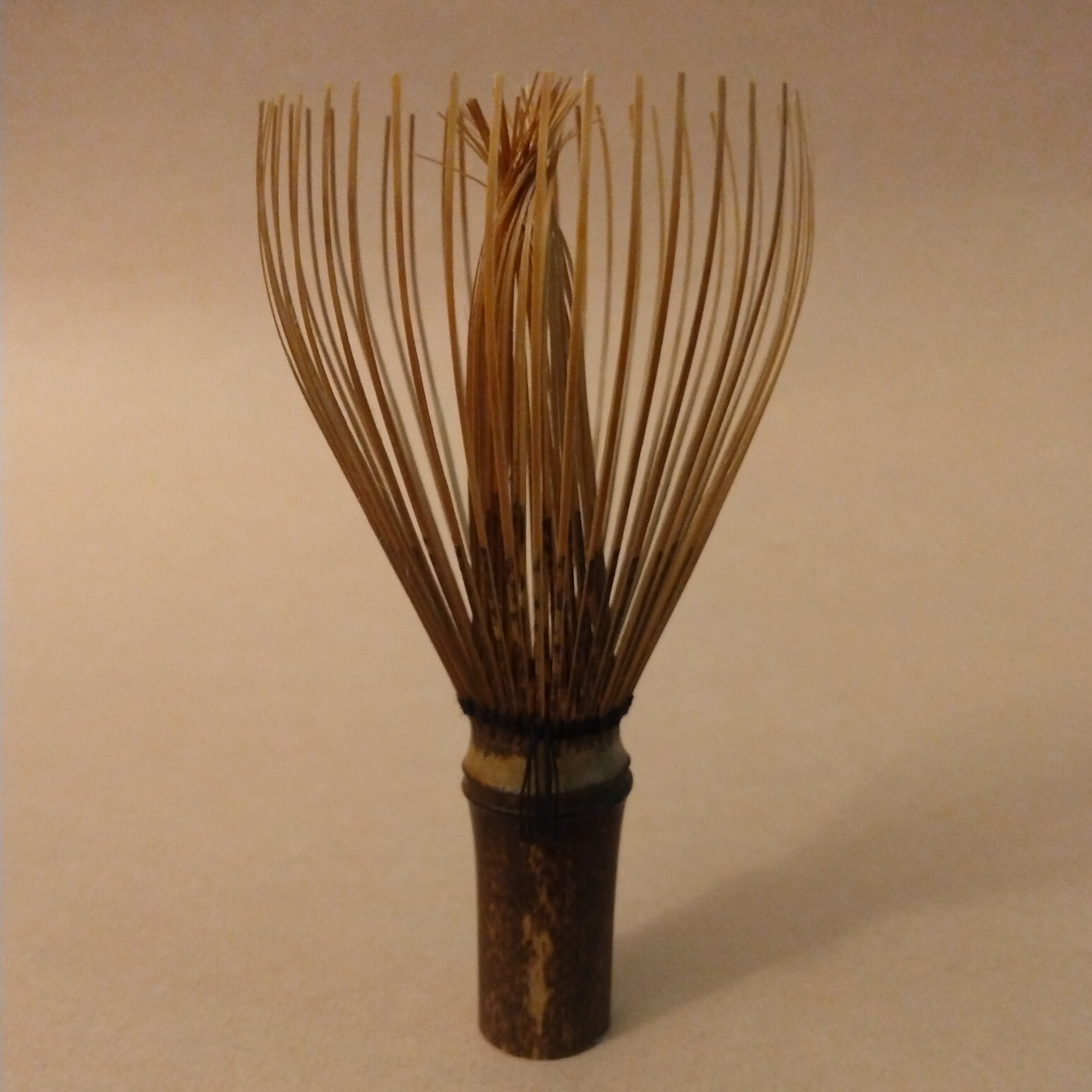 Shin Kurodake Yamato Takayama Chasen, Formal Black Bamboo Tea Whisk, 46 tines (Araho). Japanese-made, in Takayama, Nara Prefecture