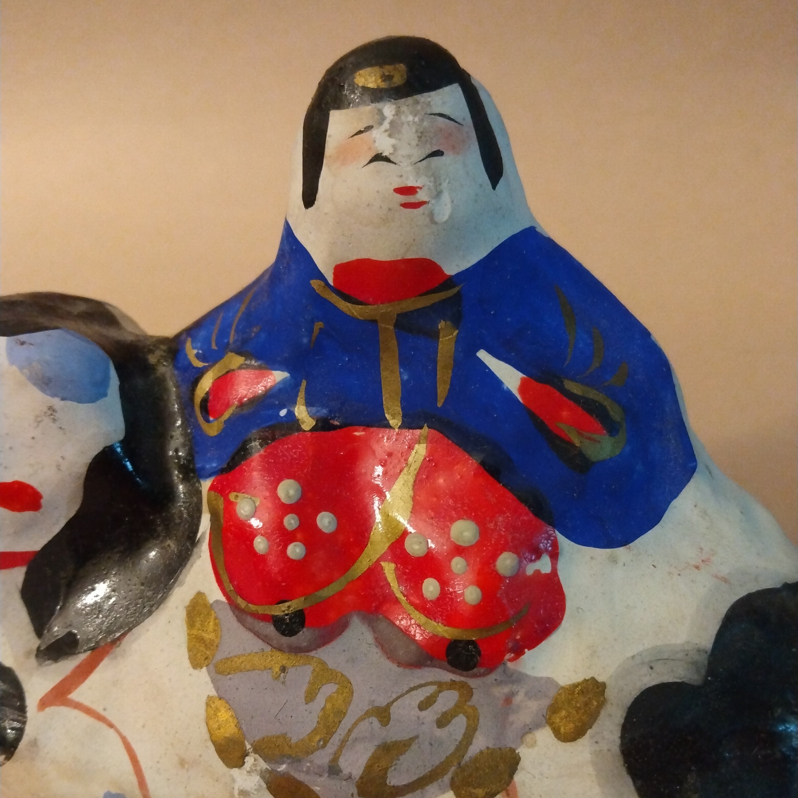 Hariko Ningyo, (3) Papier Mache Folk Dolls; Thiel Collection