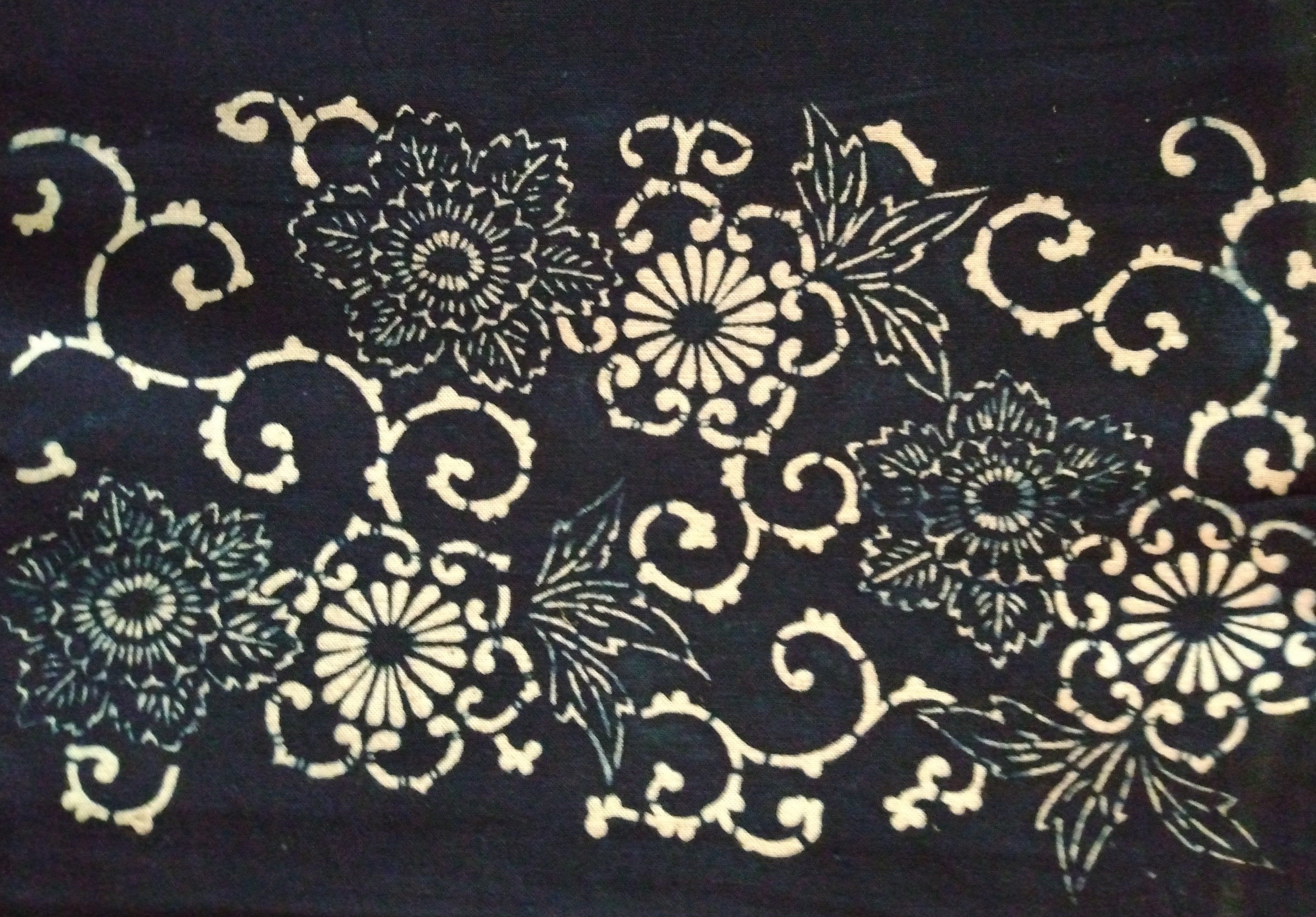 Katazome, Stencil-Dyed, Indigo Fabric Roll, Vintage Japanese Textile; Thiel Collection