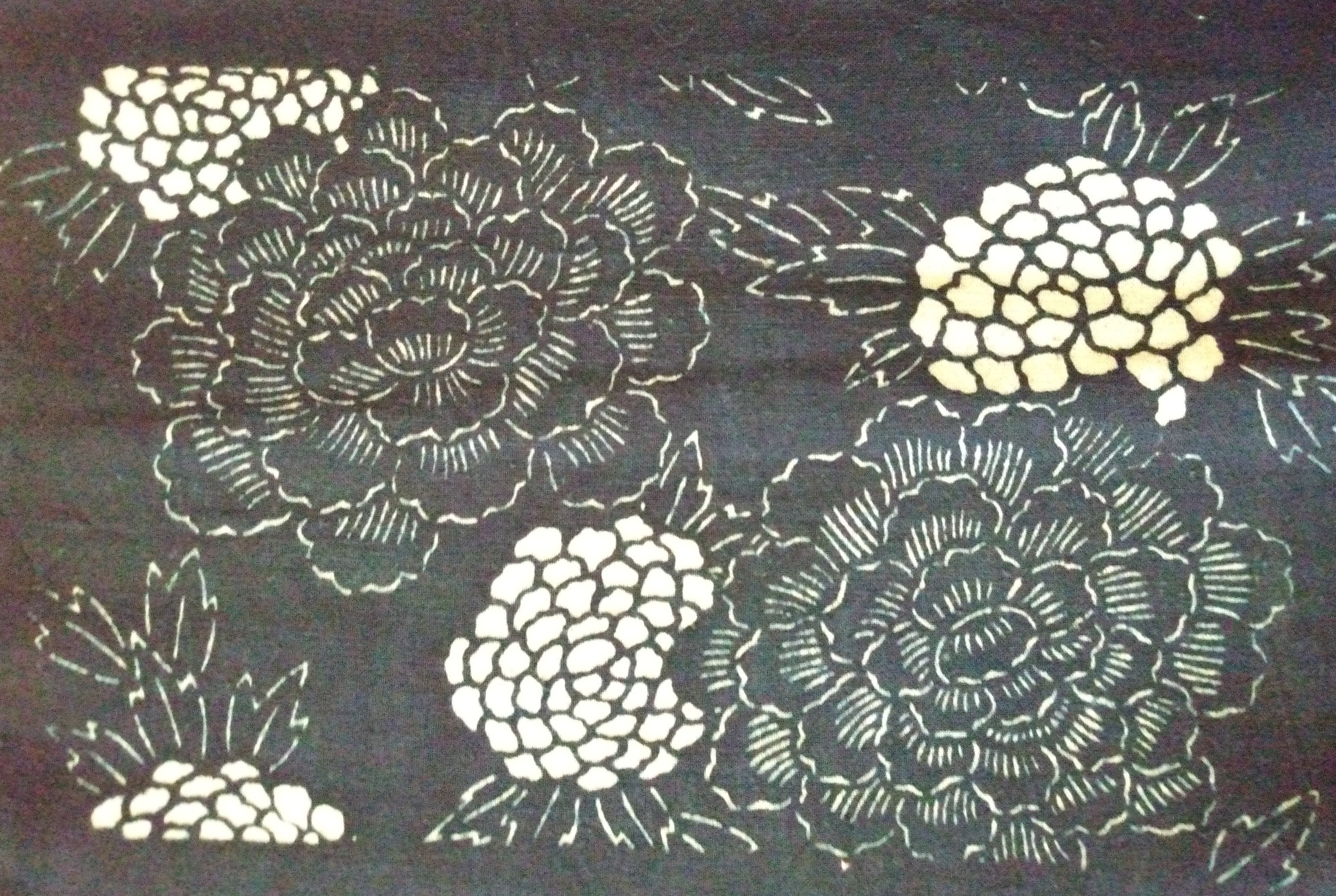 Katazome, Stencil-Dyed, Indigo Fabric Roll, Vintage Japanese Textile; Thiel Collection