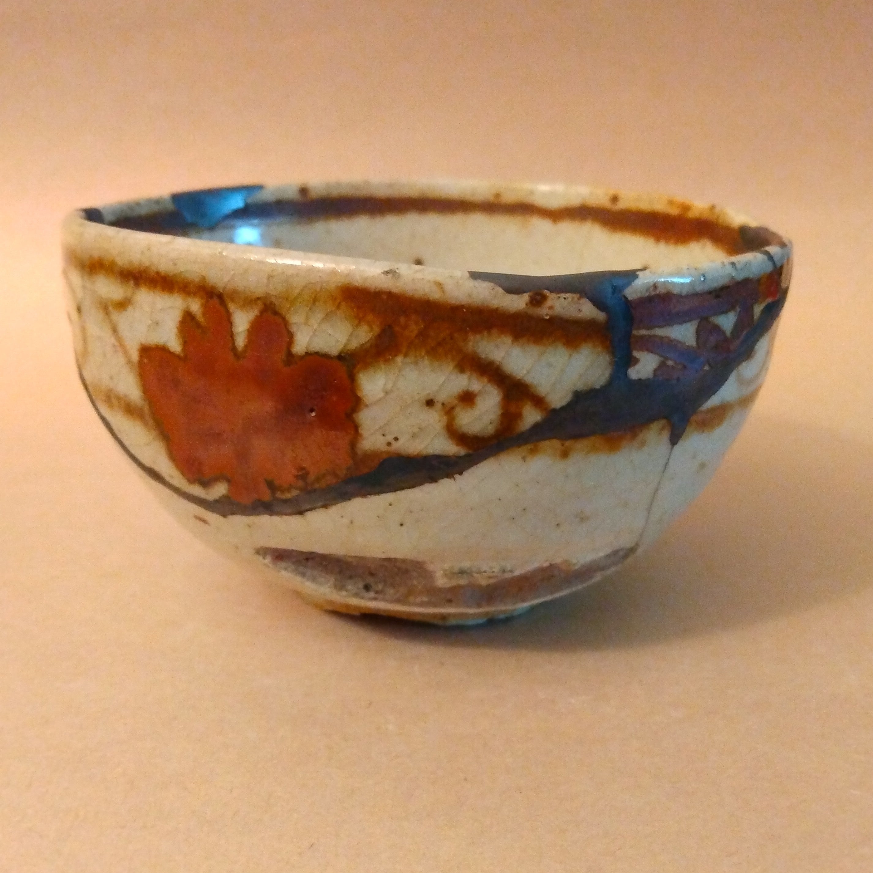 Yabure Chawan (Broken Tea Bowl), Heavily Repaired, Unknown Potter, Vintage; Thiel Collection