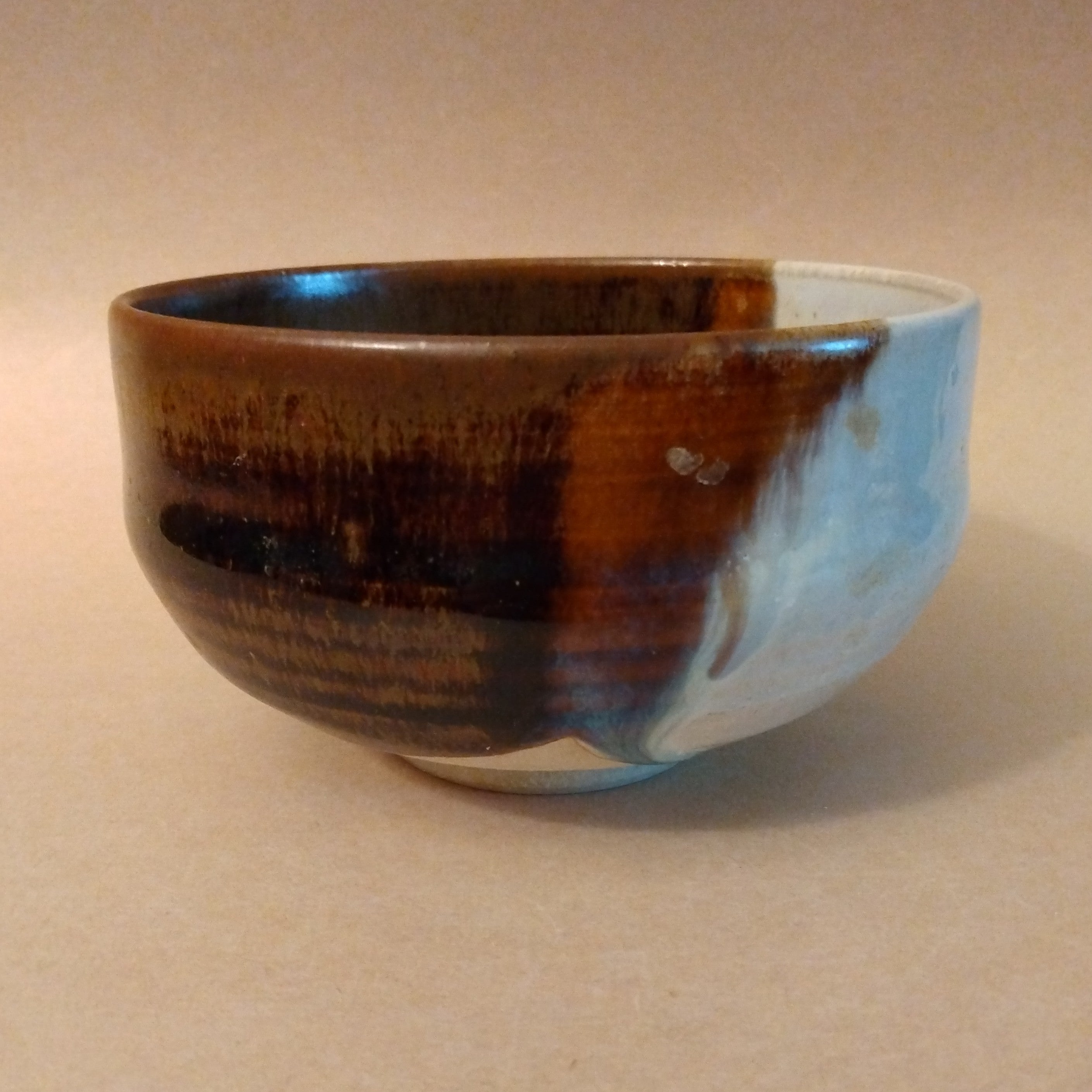Matcha Chawan (Tea Bowl) with Kakewake (split glaze) Decoration, Unknown Potter, Vintage; Thiel Collection