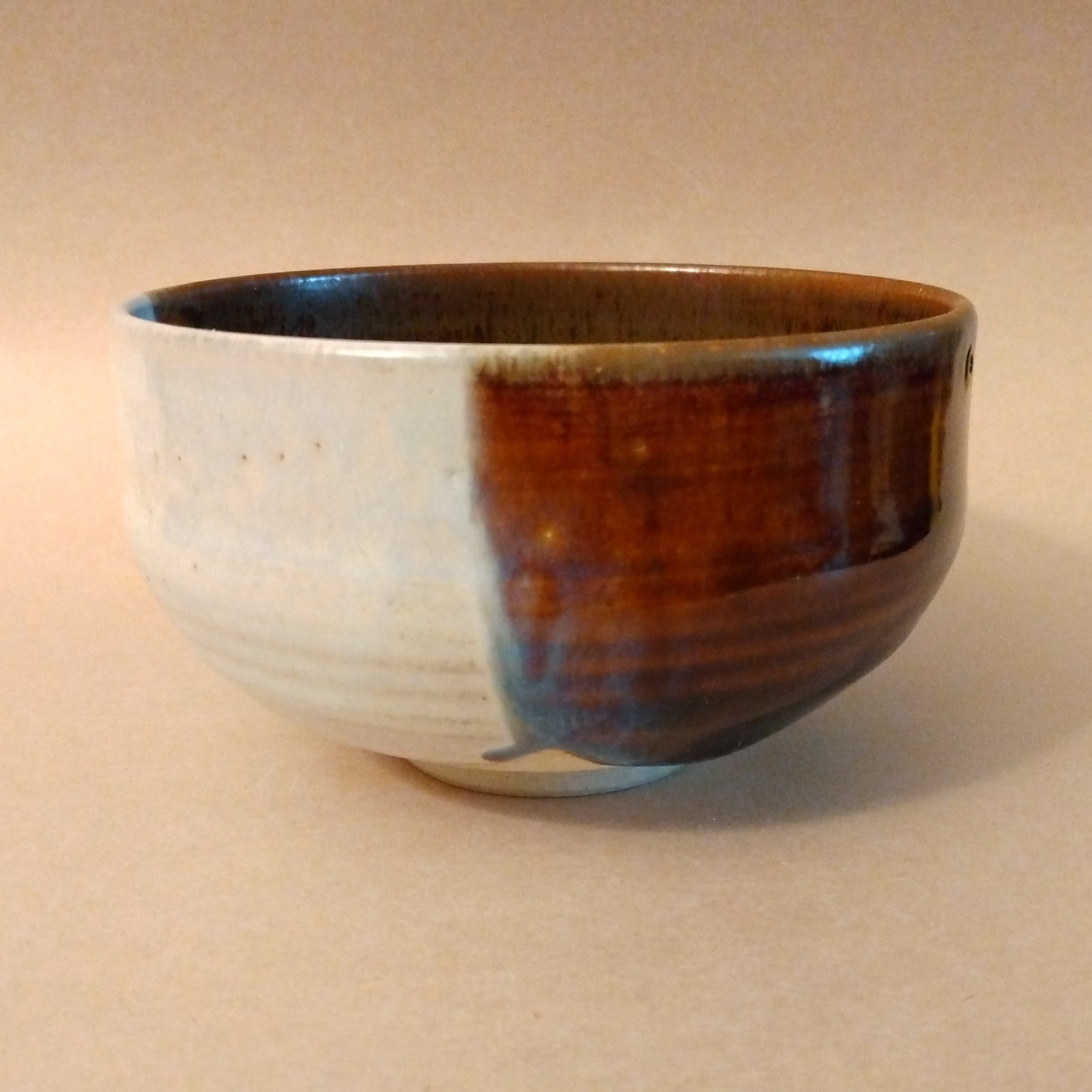Matcha Chawan (Tea Bowl) with Kakewake (split glaze) Decoration, Unknown Potter, Vintage; Thiel Collection