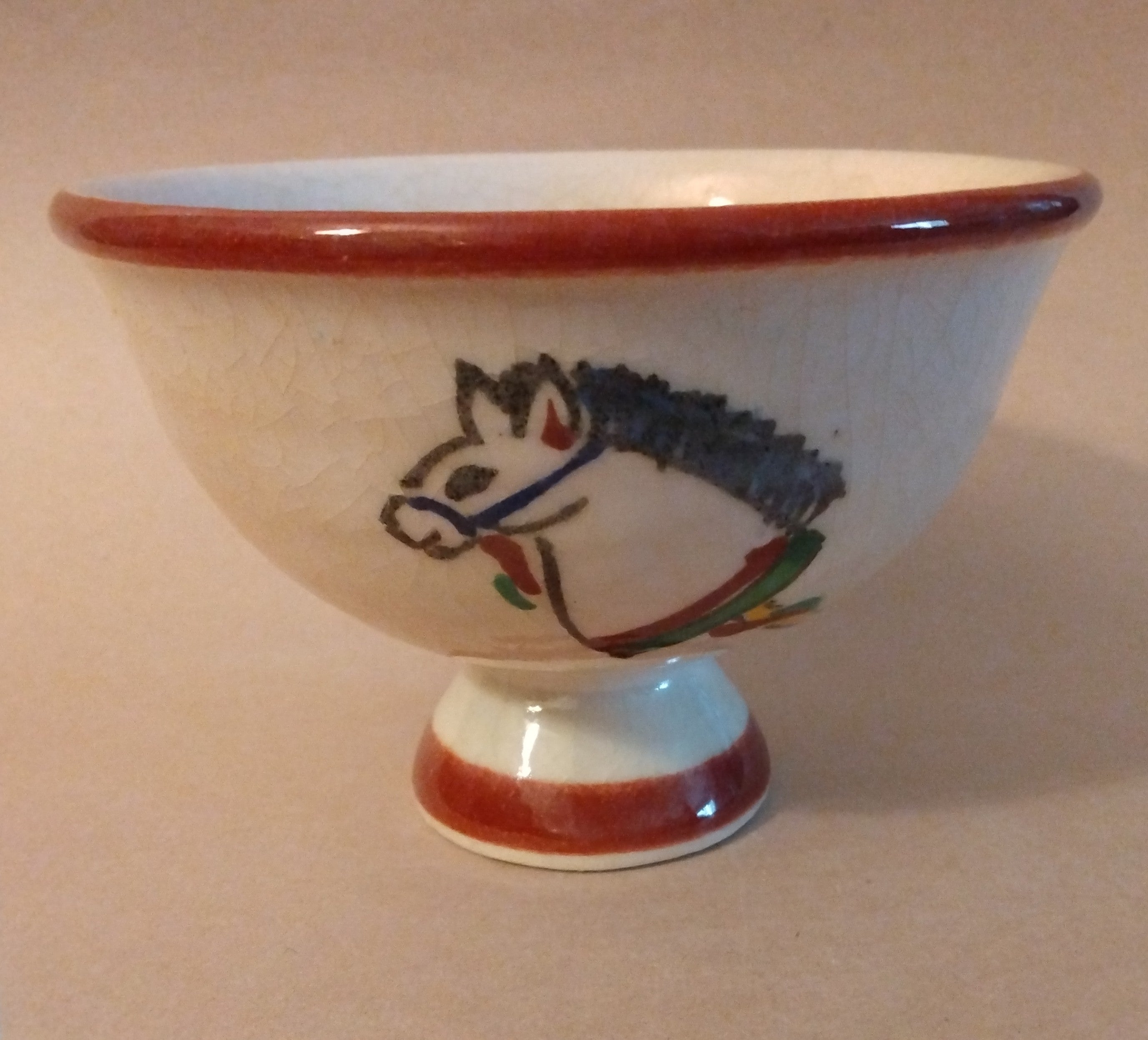 Shiroraku Eto Uma Chawan, White Raku Horse Tea Bowl; by Waraku Kiln, Kawasaki Motoo, Vintage