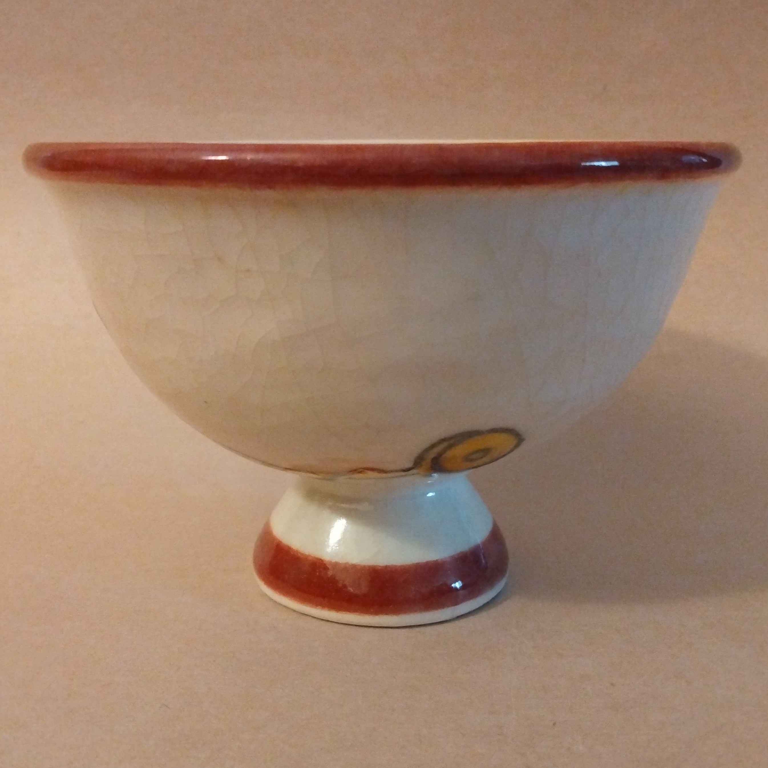 Shiroraku Eto Uma Chawan, White Raku Horse Tea Bowl; by Waraku Kiln, Kawasaki Motoo, Vintage