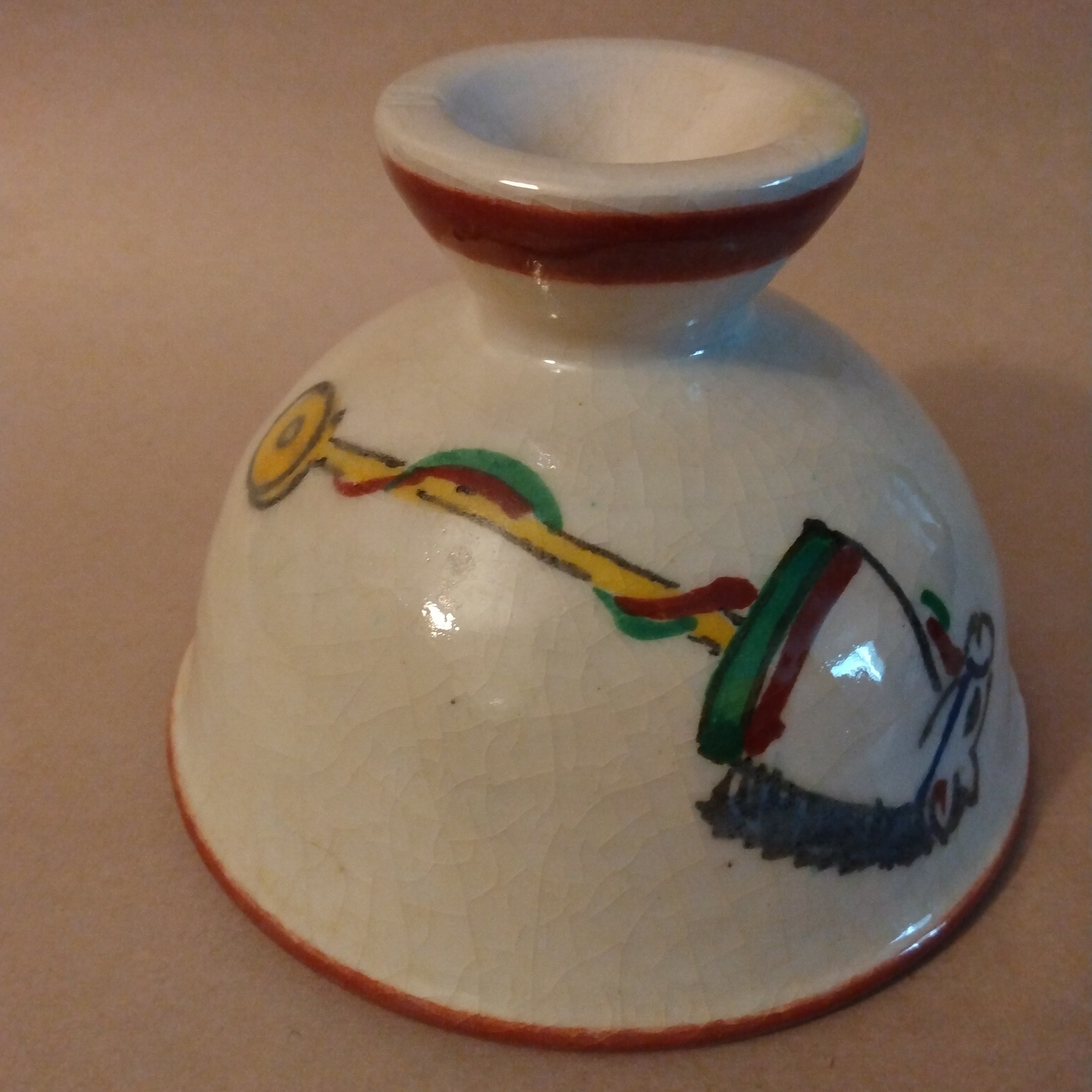 Shiroraku Eto Uma Chawan, White Raku Horse Tea Bowl; by Waraku Kiln, Kawasaki Motoo, Vintage