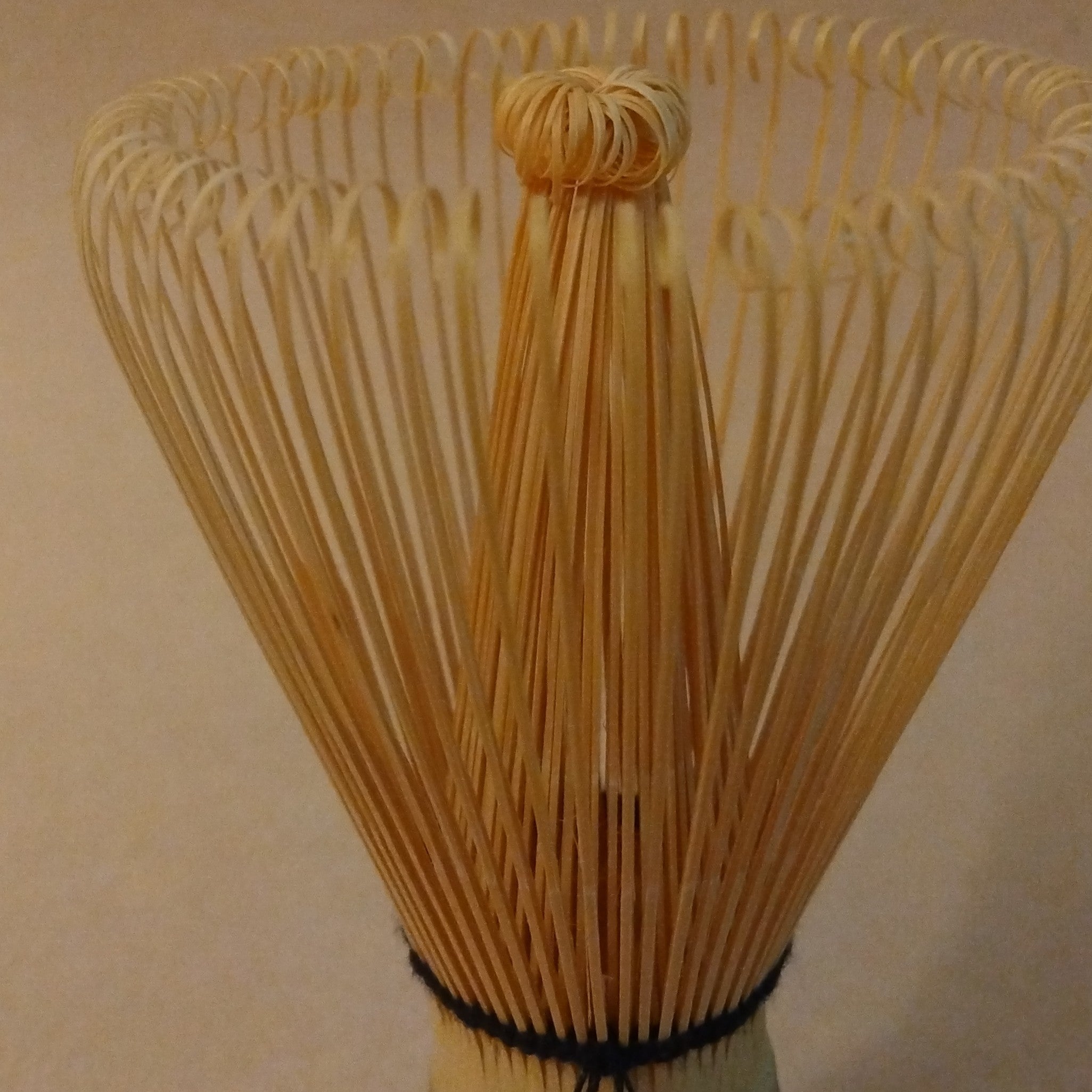 Kazuho Matcha Chasen, White Bamboo Tea Whisk, 62 tines (Kazuho). Japanese-made.